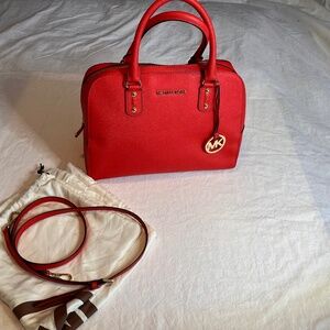 Michael Kors Jet Set Saffiano Satchel - Orange